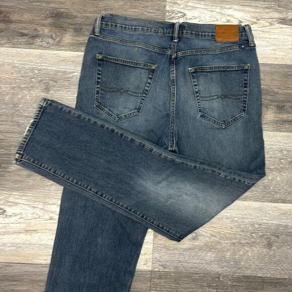 Lucky Brand 410 Dark Wash Blue Mens 34x30 Athletic Fit Straight Stretch‎ Jeans - Picture 3 of 13
